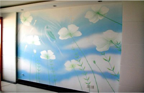 黄梅画墙绘怎么画好白云的蓬松感？