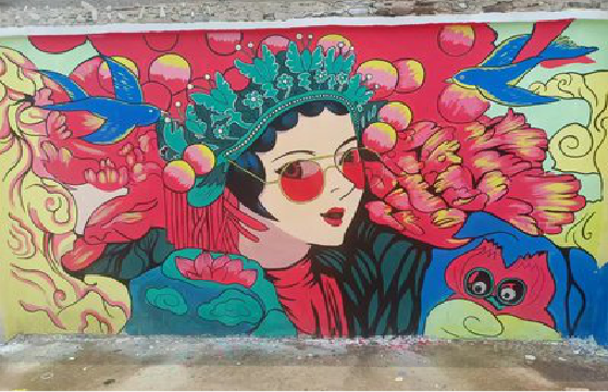 黄梅墙体彩绘-网红墙