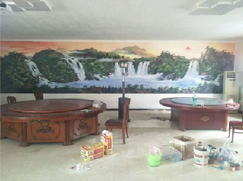 黄梅墙绘-写实风景