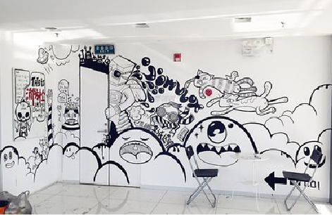 黄梅手绘墙并非传统涂鸦。